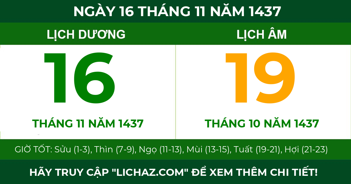 lịch âm ngày 16 tháng 11 năm 1437