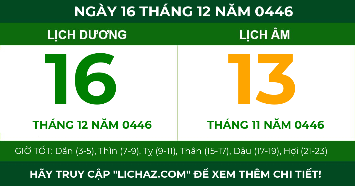 lịch âm ngày 16 tháng 12 năm 0446