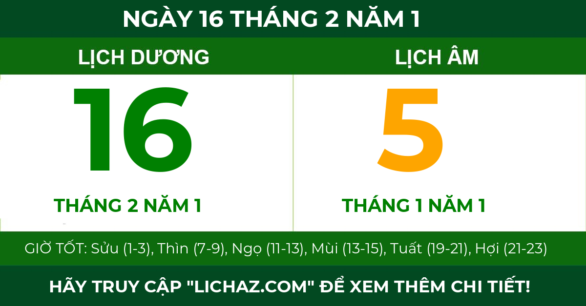 lịch âm ngày 16 tháng 2 năm 1
