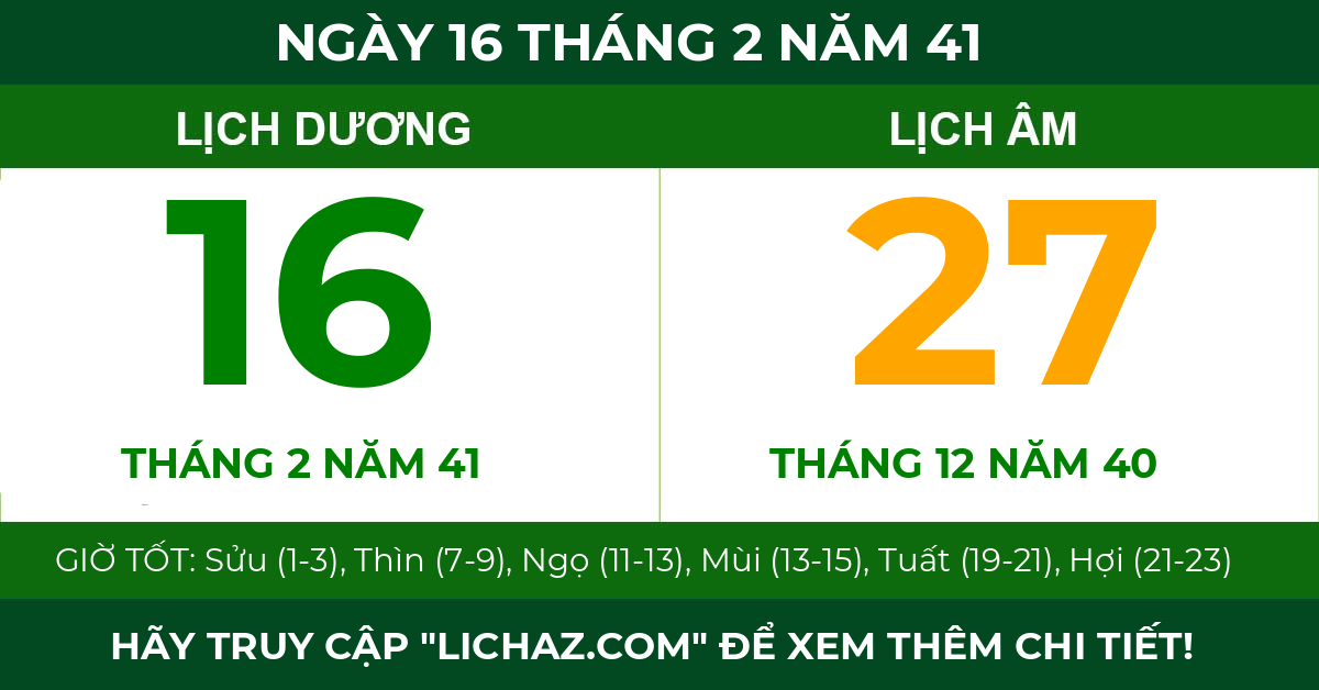 lịch âm ngày 16 tháng 2 năm 41