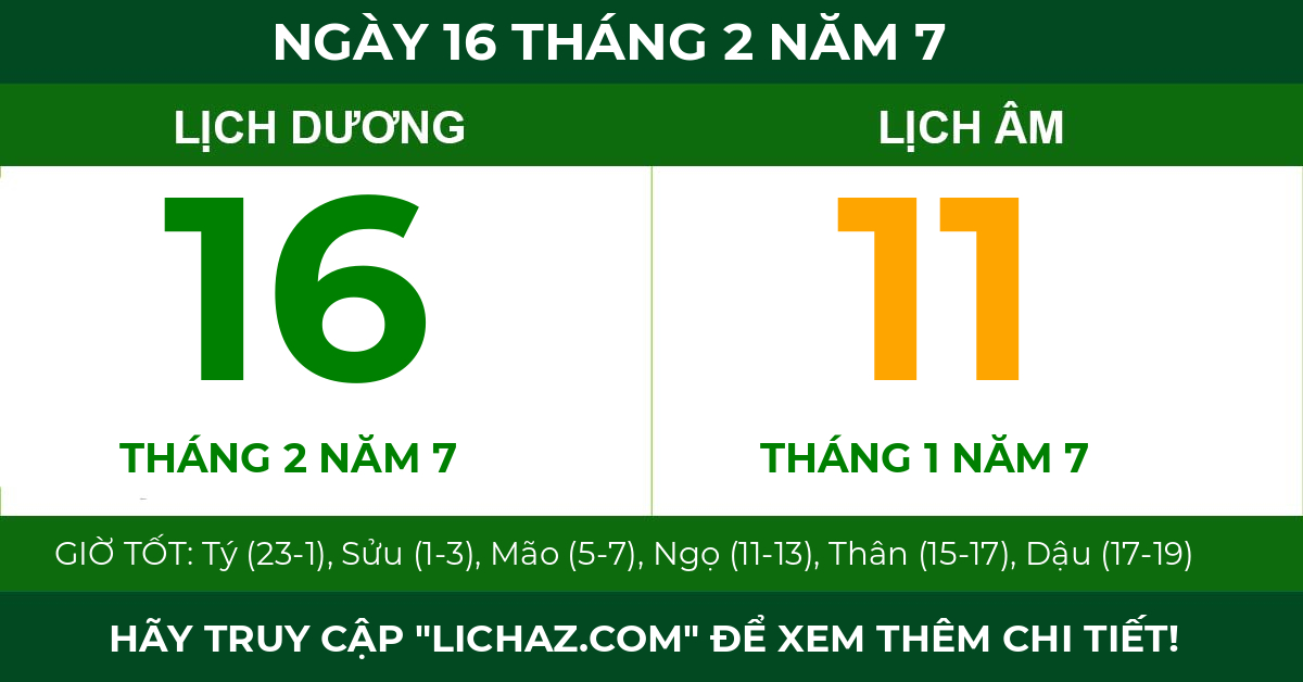 lịch âm ngày 16 tháng 2 năm 7