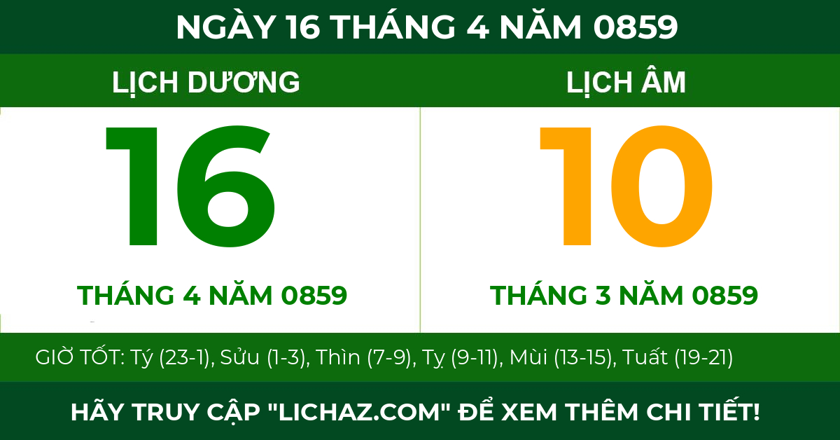 lịch âm ngày 16 tháng 4 năm 0859