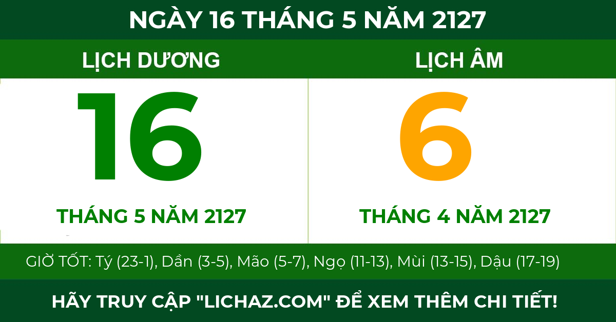 lịch âm ngày 16 tháng 5 năm 2127