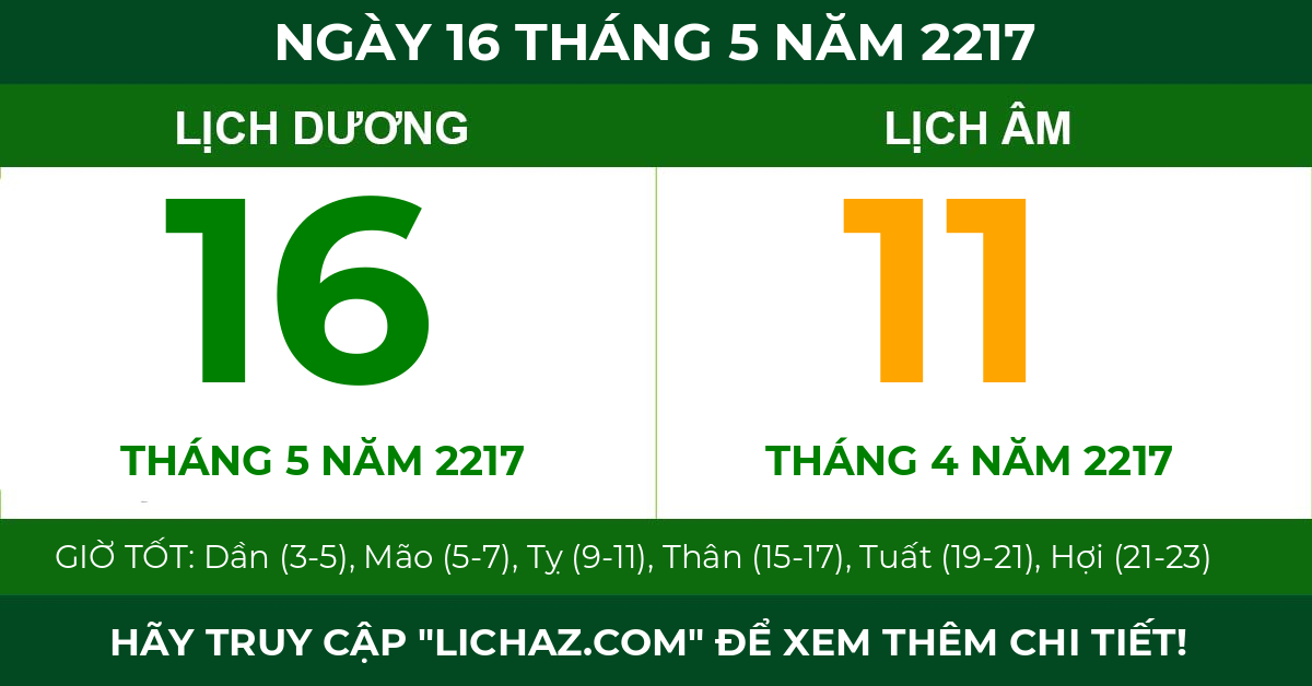 lịch âm ngày 16 tháng 5 năm 2217