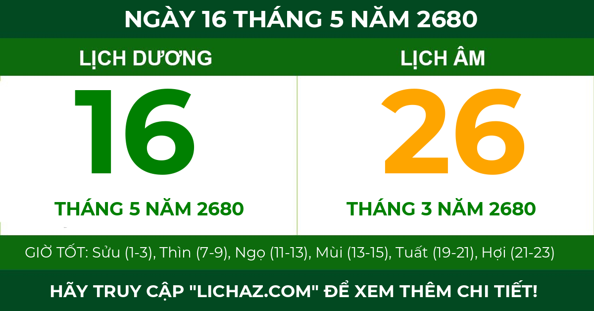 lịch âm ngày 16 tháng 5 năm 2680