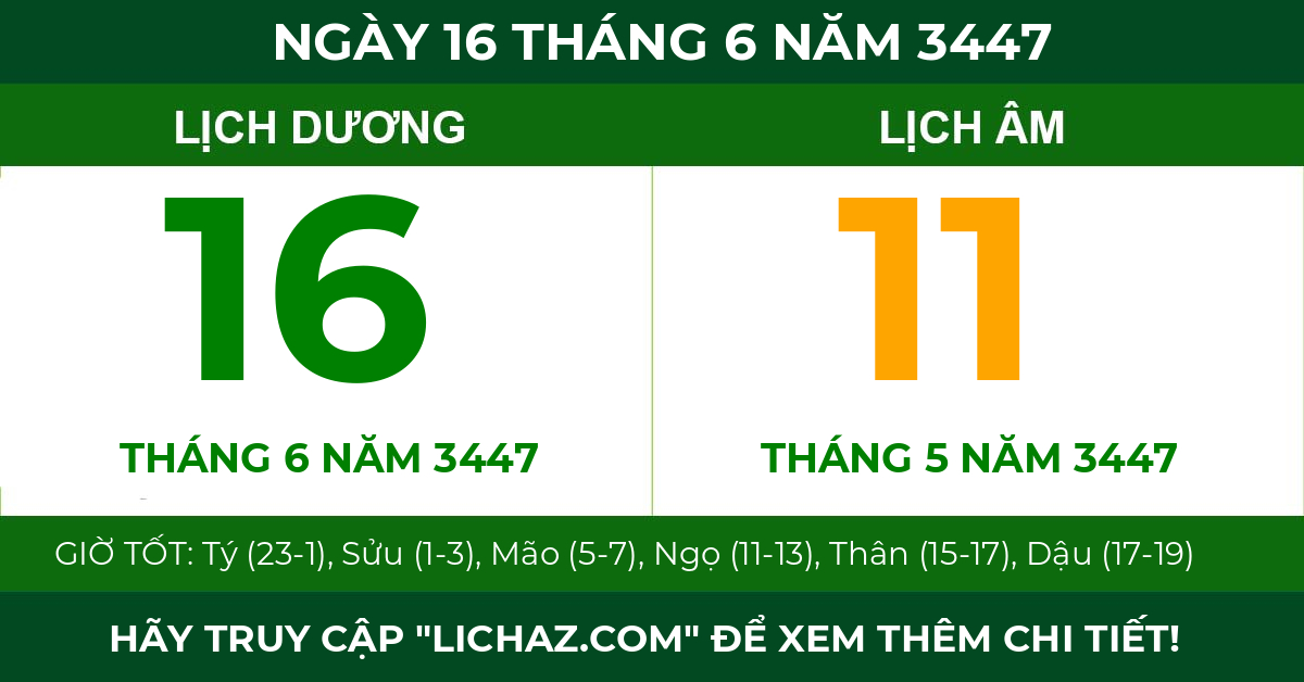 lịch âm ngày 16 tháng 6 năm 3447