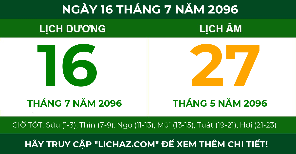 lịch âm ngày 16 tháng 7 năm 2096