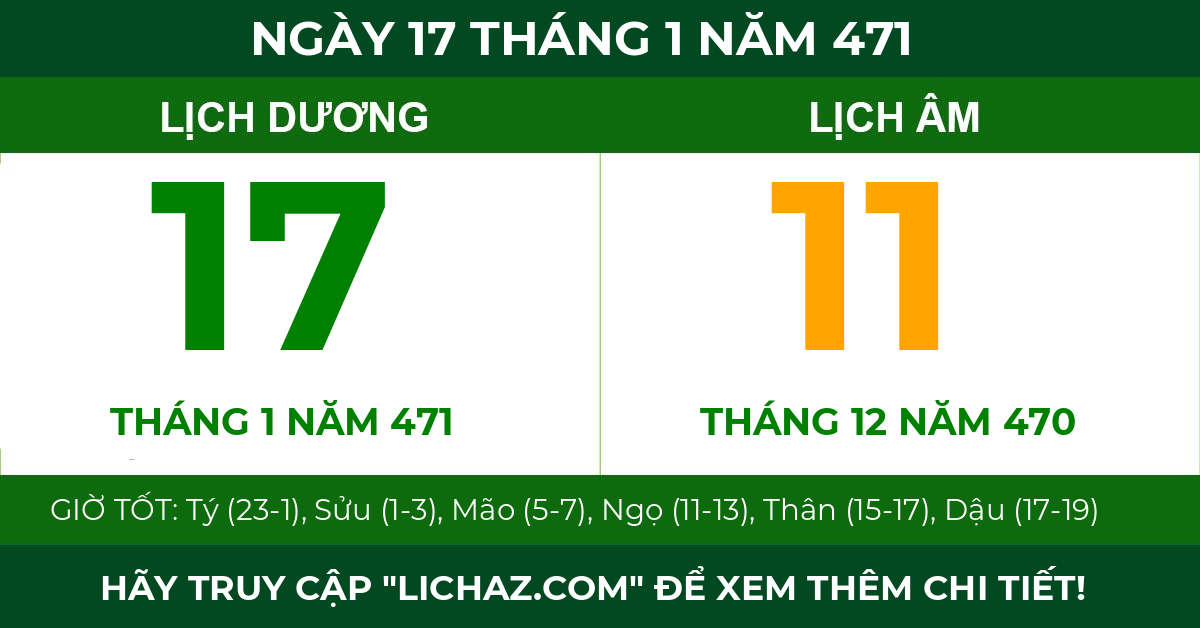 lịch âm ngày 17 tháng 1 năm 471