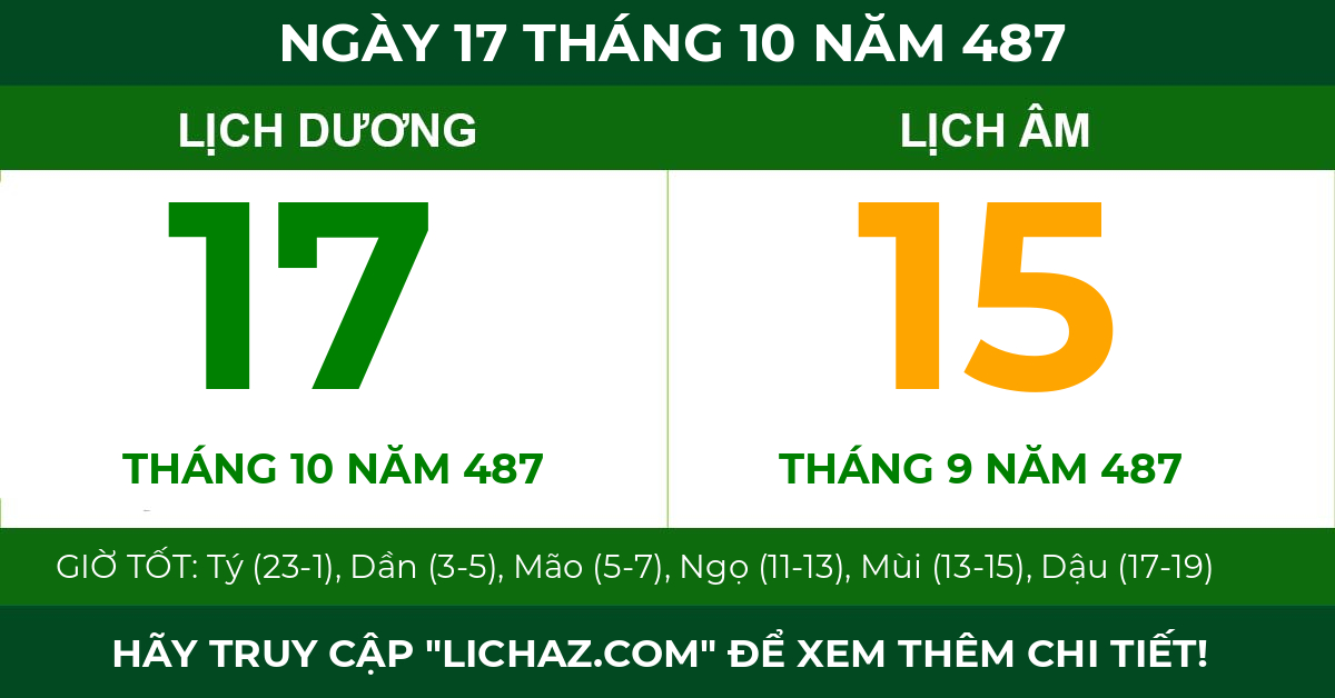 lịch âm ngày 17 tháng 10 năm 487