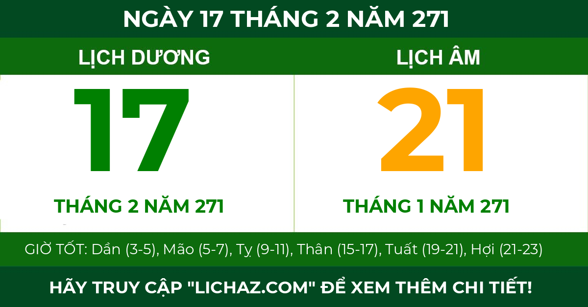 lịch âm ngày 17 tháng 2 năm 271