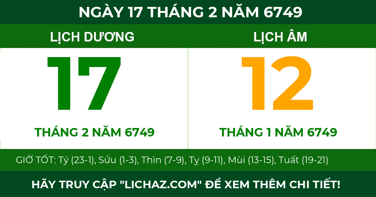 lịch âm ngày 17 tháng 2 năm 6749