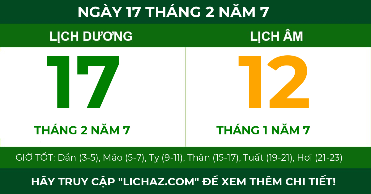 lịch âm ngày 17 tháng 2 năm 7