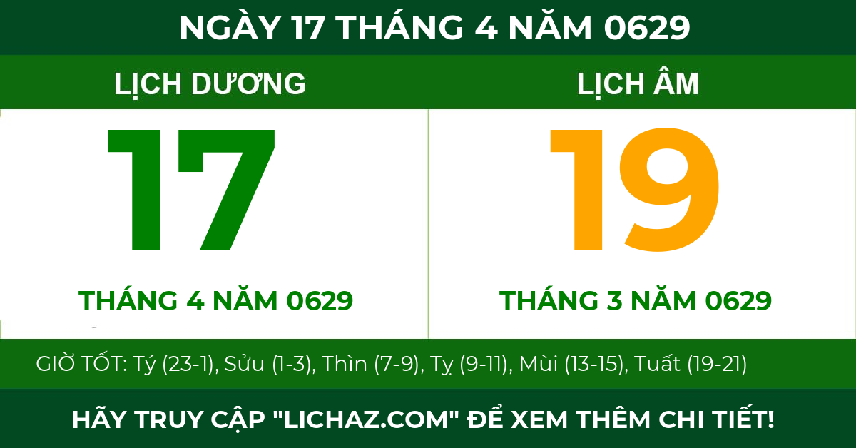 lịch âm ngày 17 tháng 4 năm 0629