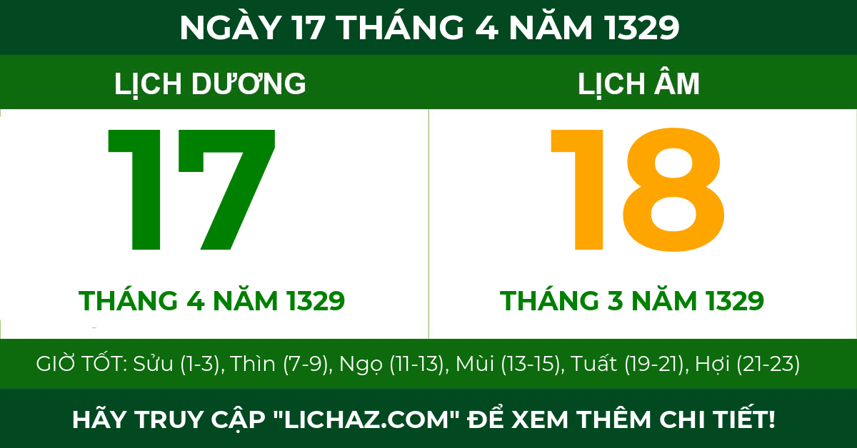 lịch âm ngày 17 tháng 4 năm 1329