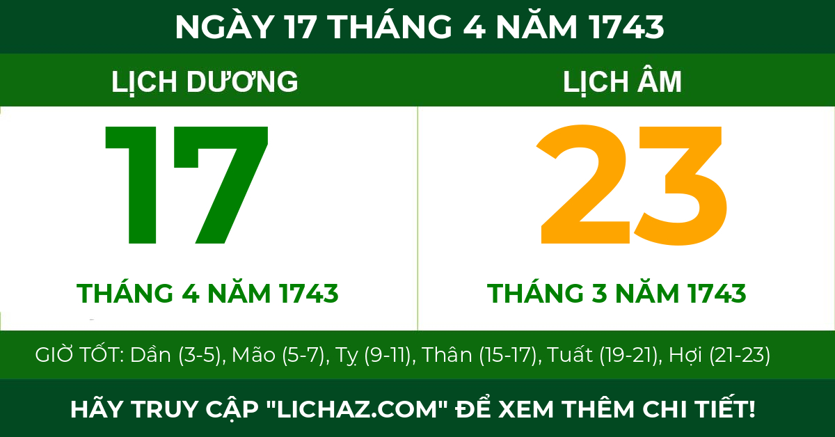 lịch âm ngày 17 tháng 4 năm 1743