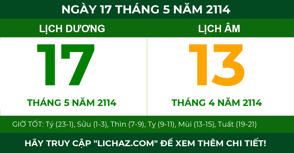 lịch âm ngày 17 tháng 5 năm 2114