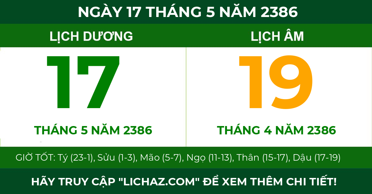 lịch âm ngày 17 tháng 5 năm 2386
