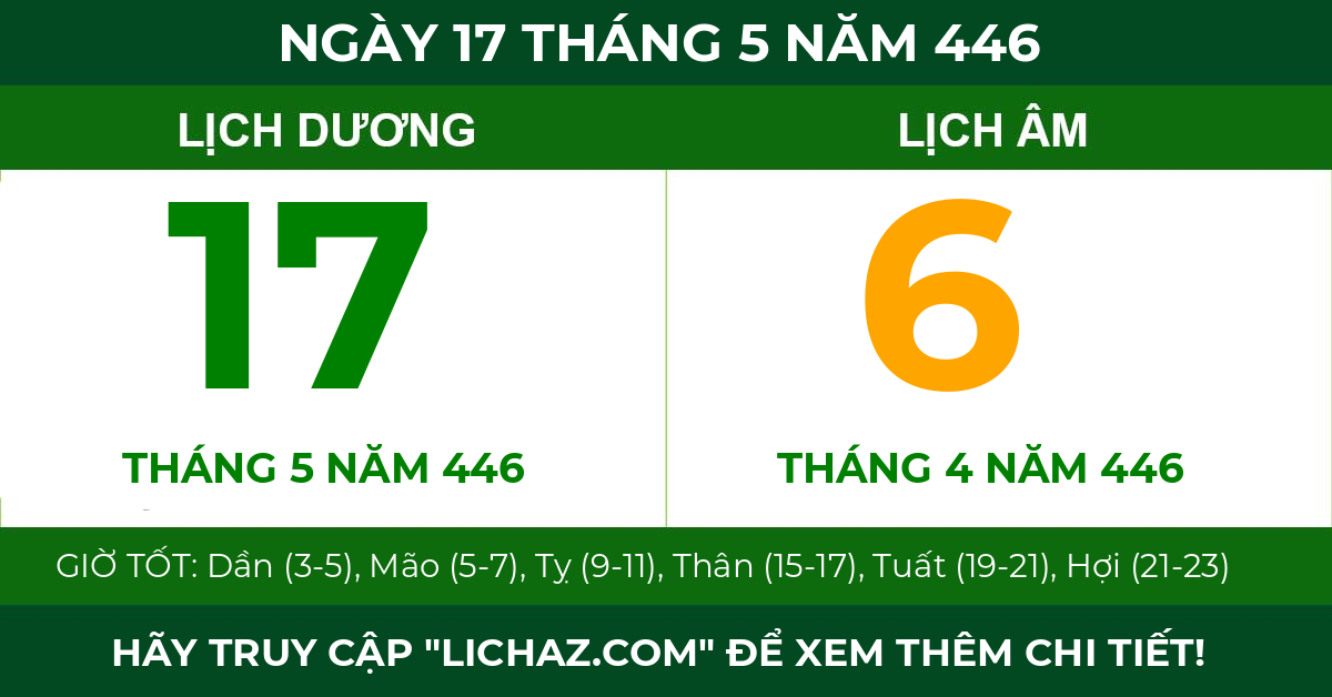 lịch âm ngày 17 tháng 5 năm 446