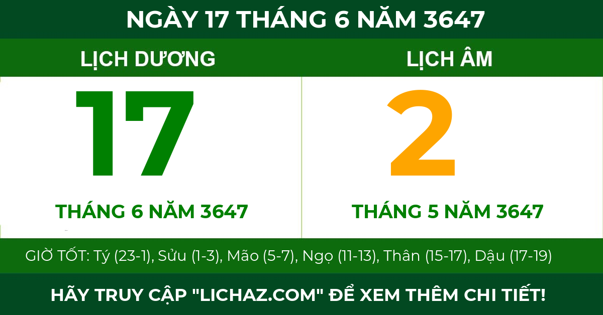 lịch âm ngày 17 tháng 6 năm 3647