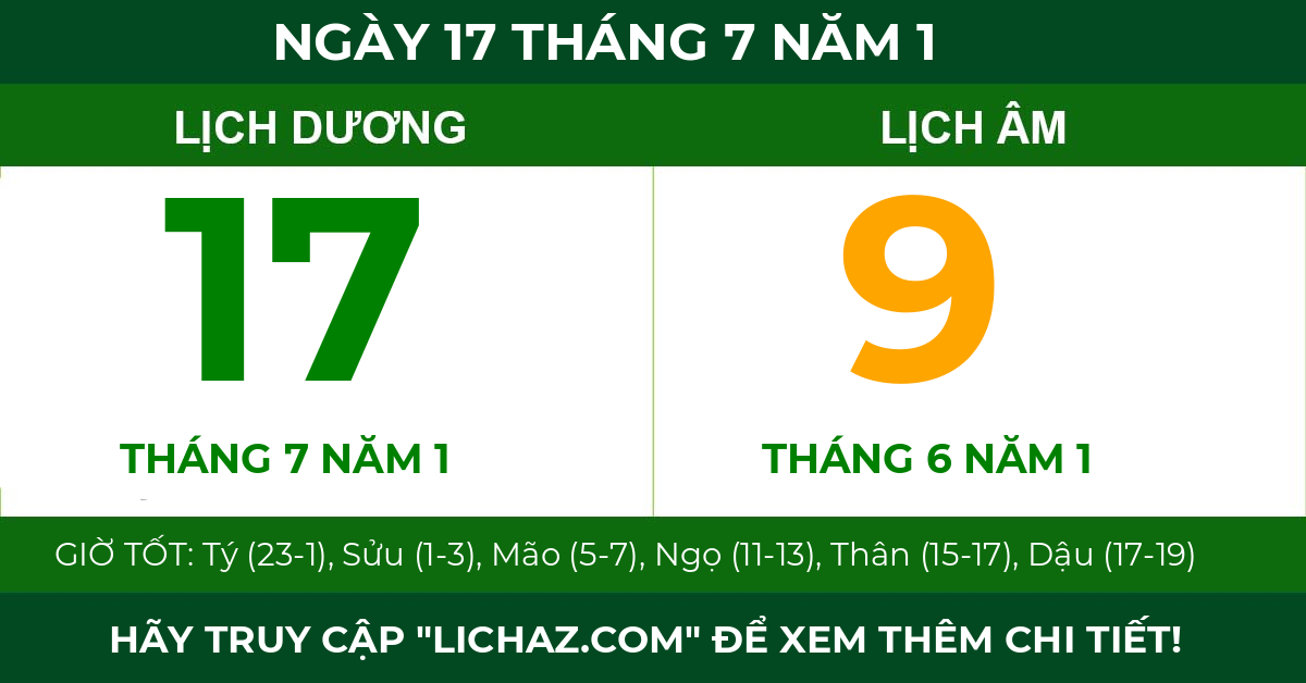lịch âm ngày 17 tháng 7 năm 1