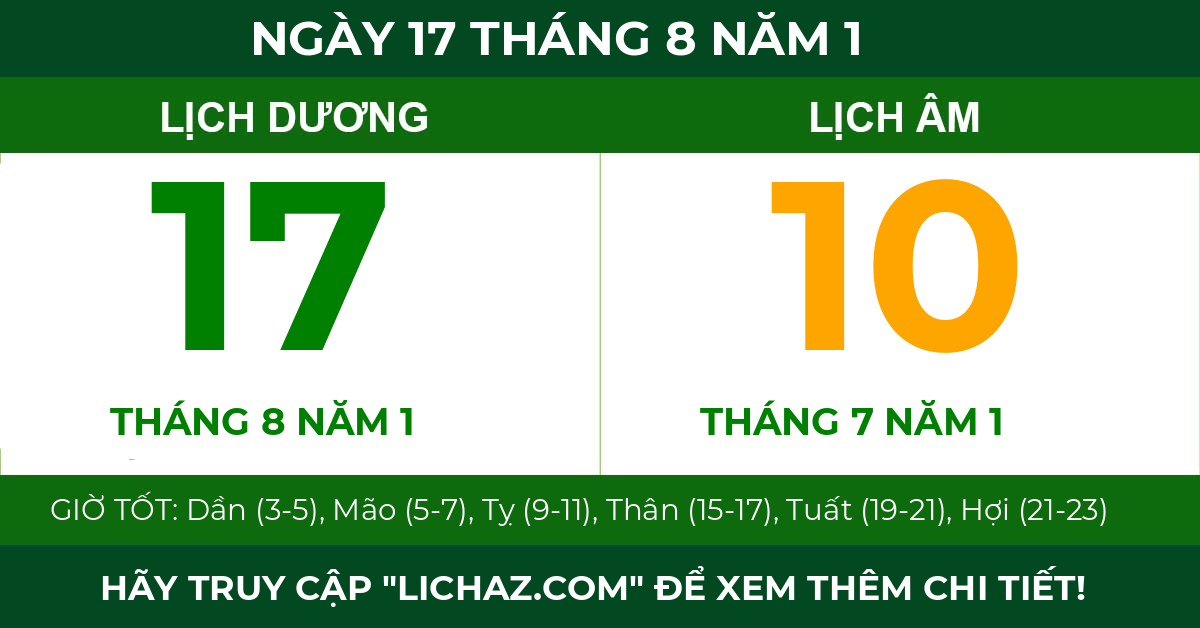 lịch âm ngày 17 tháng 8 năm 1