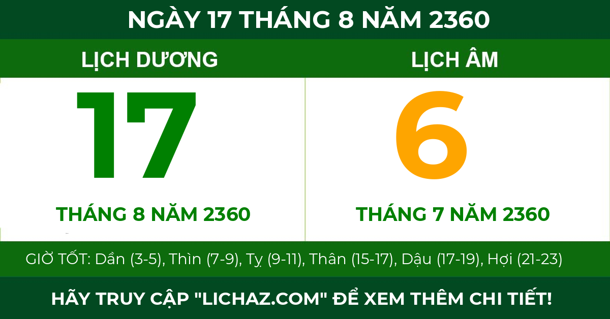 lịch âm ngày 17 tháng 8 năm 2360