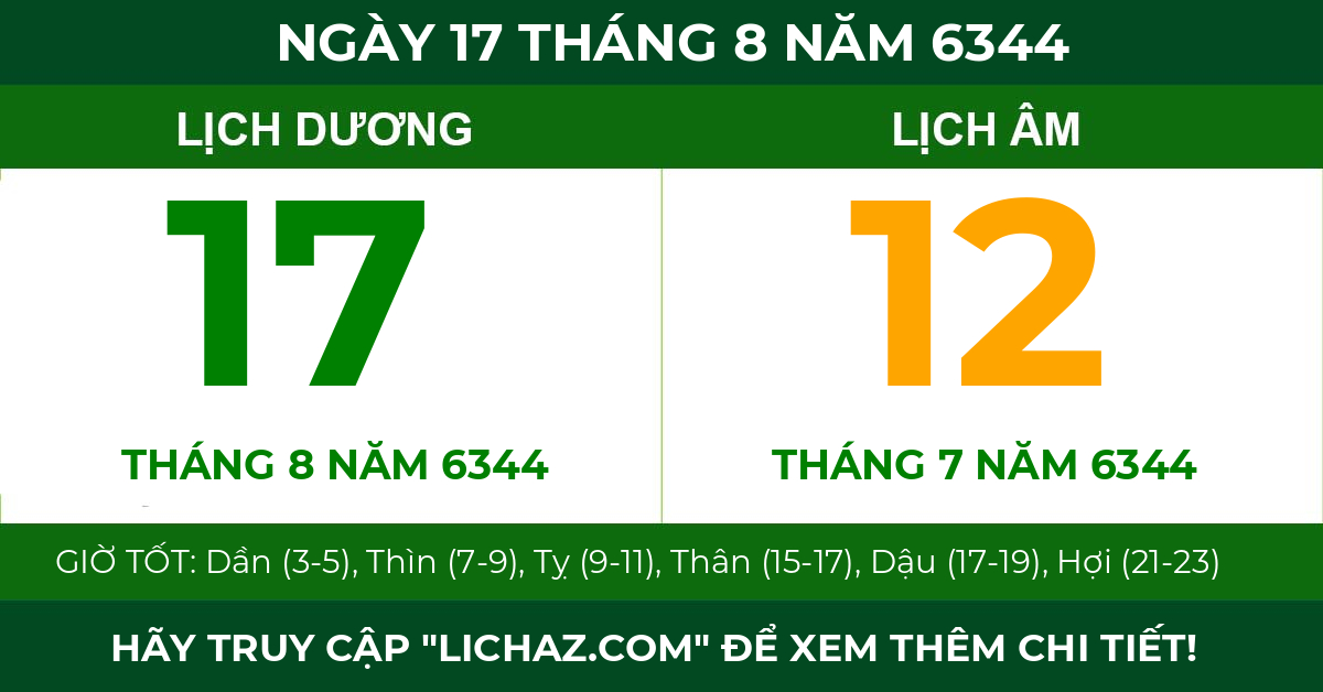 lịch âm ngày 17 tháng 8 năm 6344