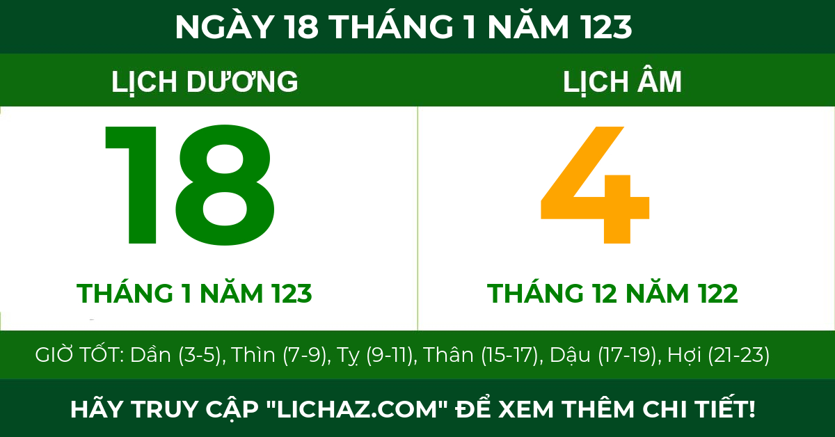 lịch âm ngày 18 tháng 1 năm 123