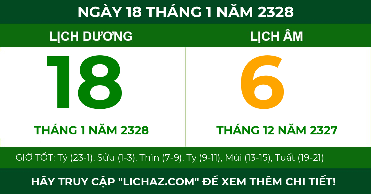 lịch âm ngày 18 tháng 1 năm 2328