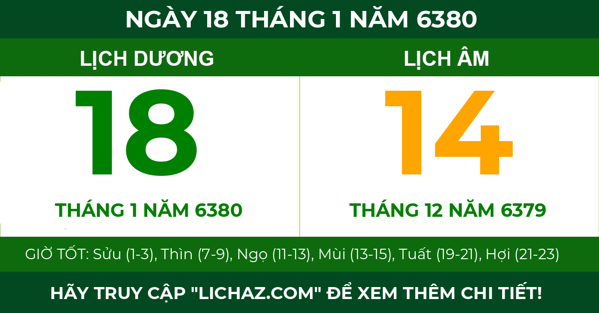 lịch âm ngày 18 tháng 1 năm 6380