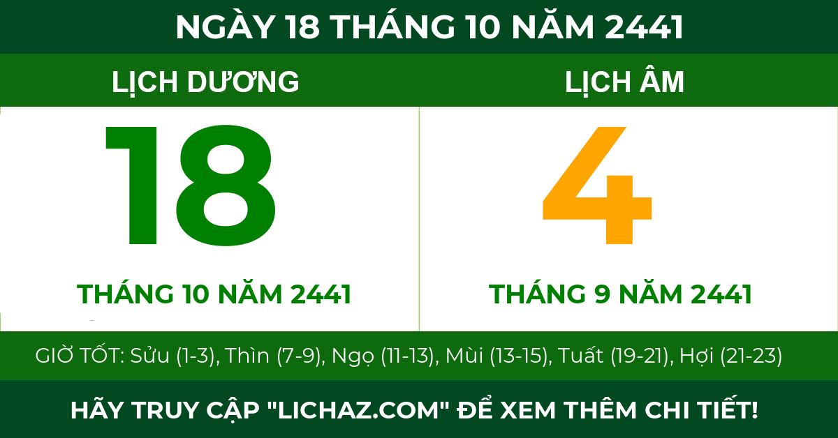 lịch âm ngày 18 tháng 10 năm 2441