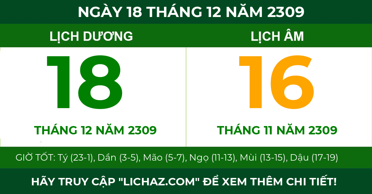 lịch âm ngày 18 tháng 12 năm 2309