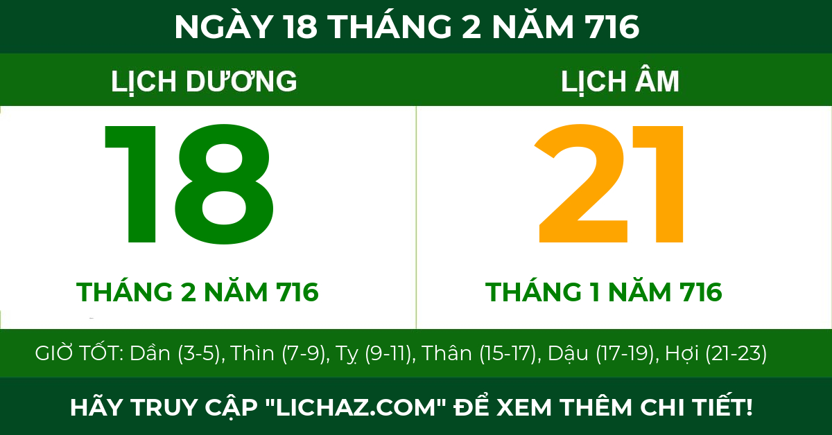 lịch âm ngày 18 tháng 2 năm 716