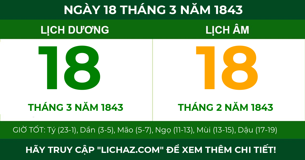 lịch âm ngày 18 tháng 3 năm 1843
