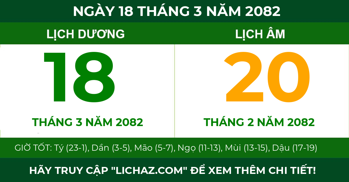 lịch âm ngày 18 tháng 3 năm 2082