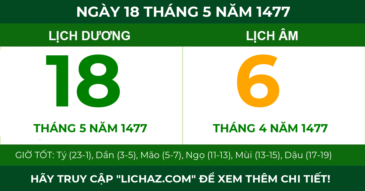 lịch âm ngày 18 tháng 5 năm 1477
