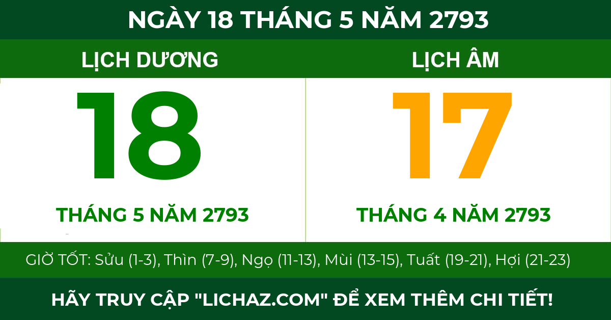 lịch âm ngày 18 tháng 5 năm 2793