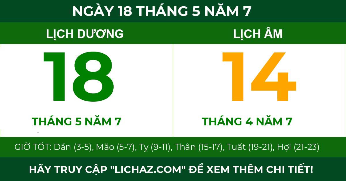 lịch âm ngày 18 tháng 5 năm 7