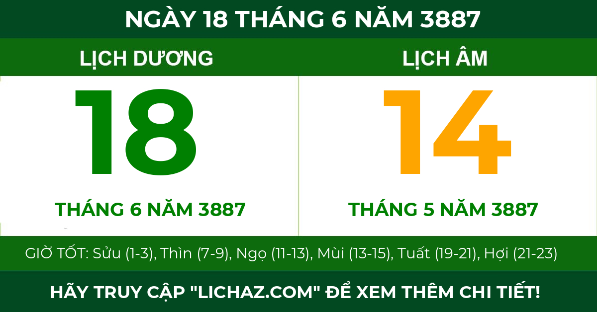 lịch âm ngày 18 tháng 6 năm 3887