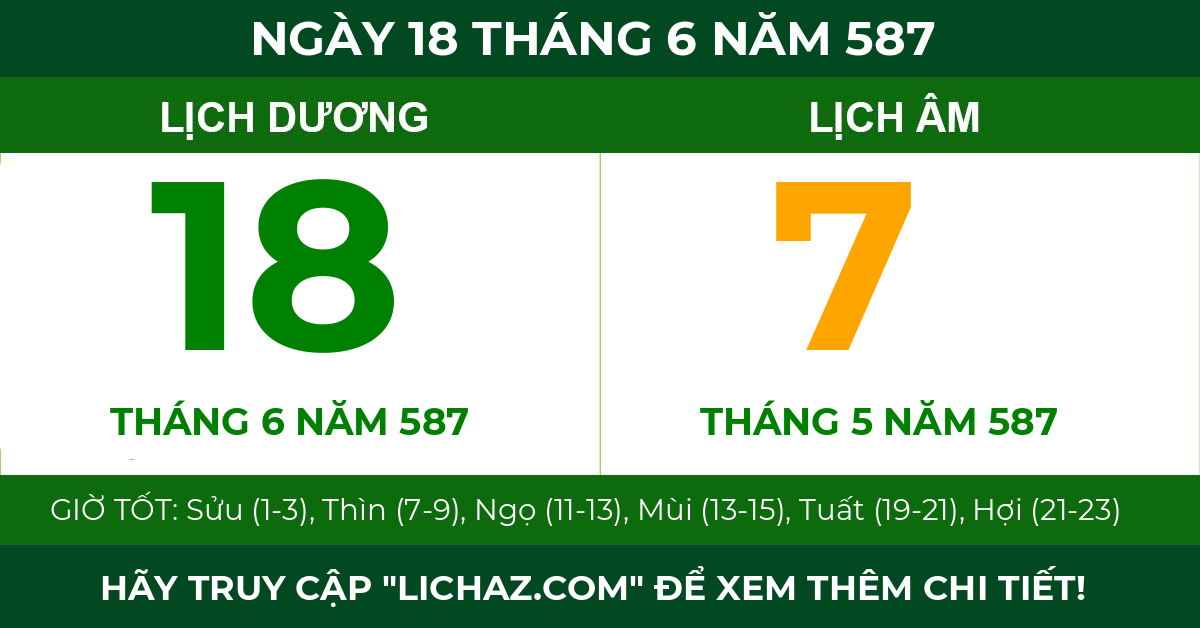 lịch âm ngày 18 tháng 6 năm 587