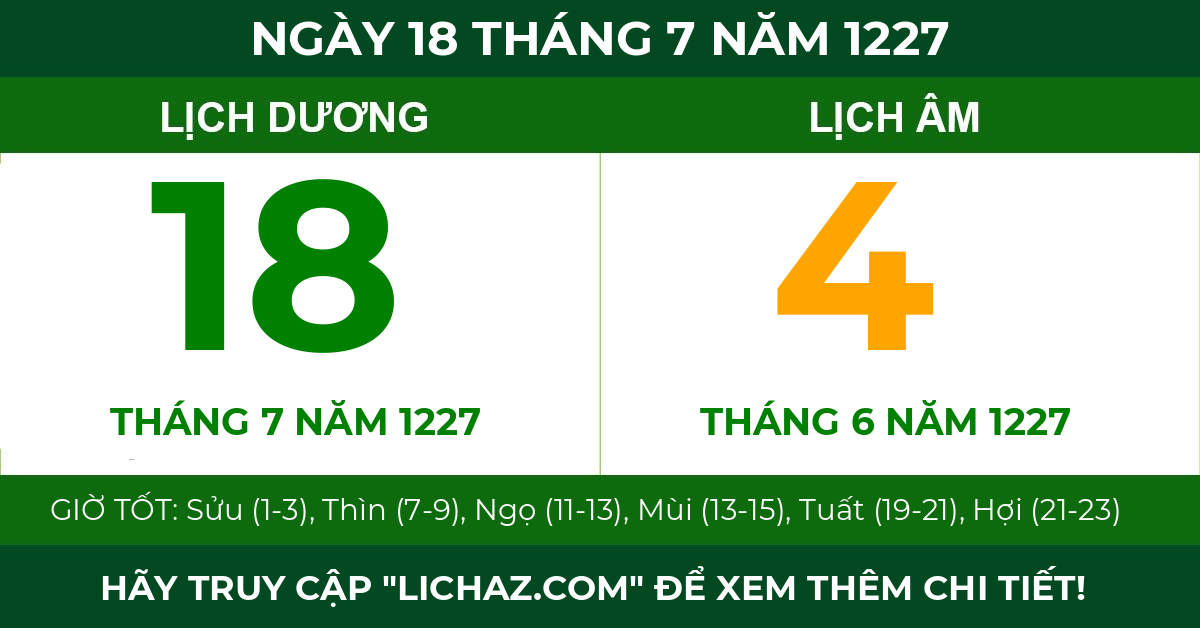 lịch âm ngày 18 tháng 7 năm 1227