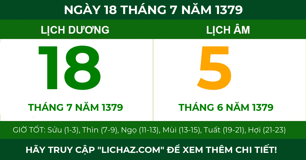 lịch âm ngày 18 tháng 7 năm 1379