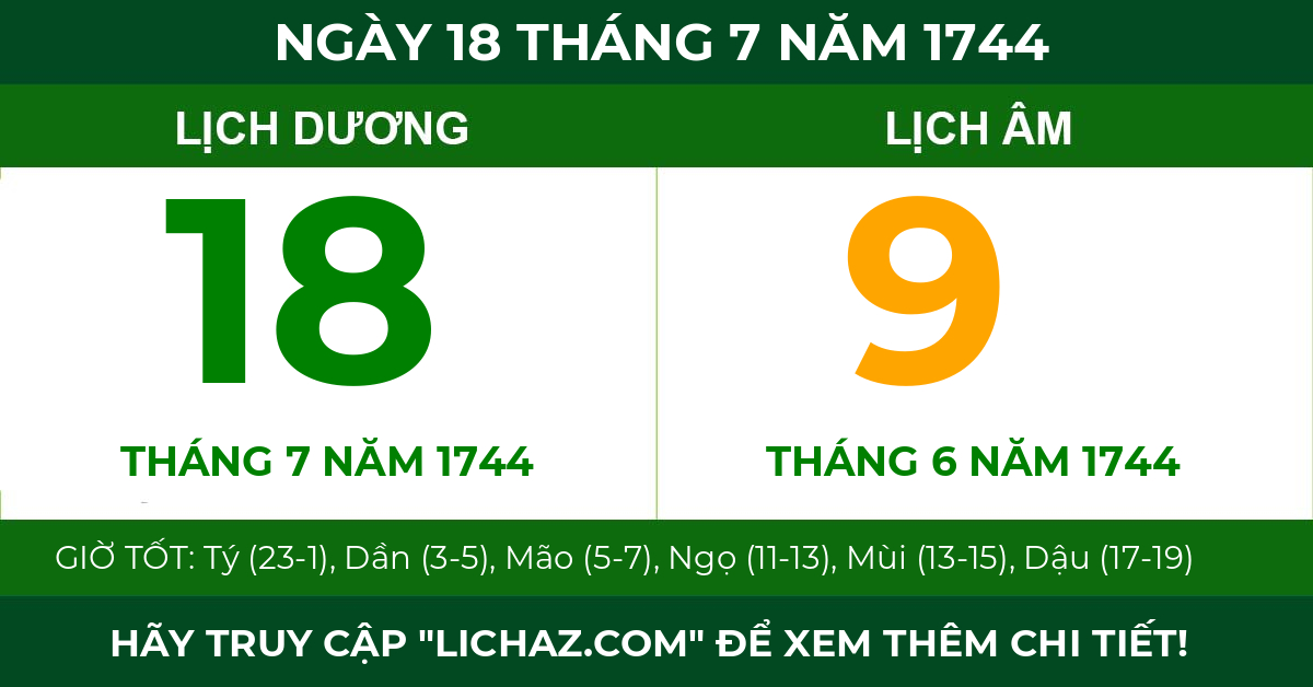lịch âm ngày 18 tháng 7 năm 1744