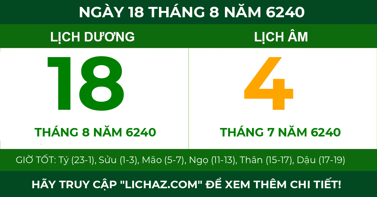 lịch âm ngày 18 tháng 8 năm 6240