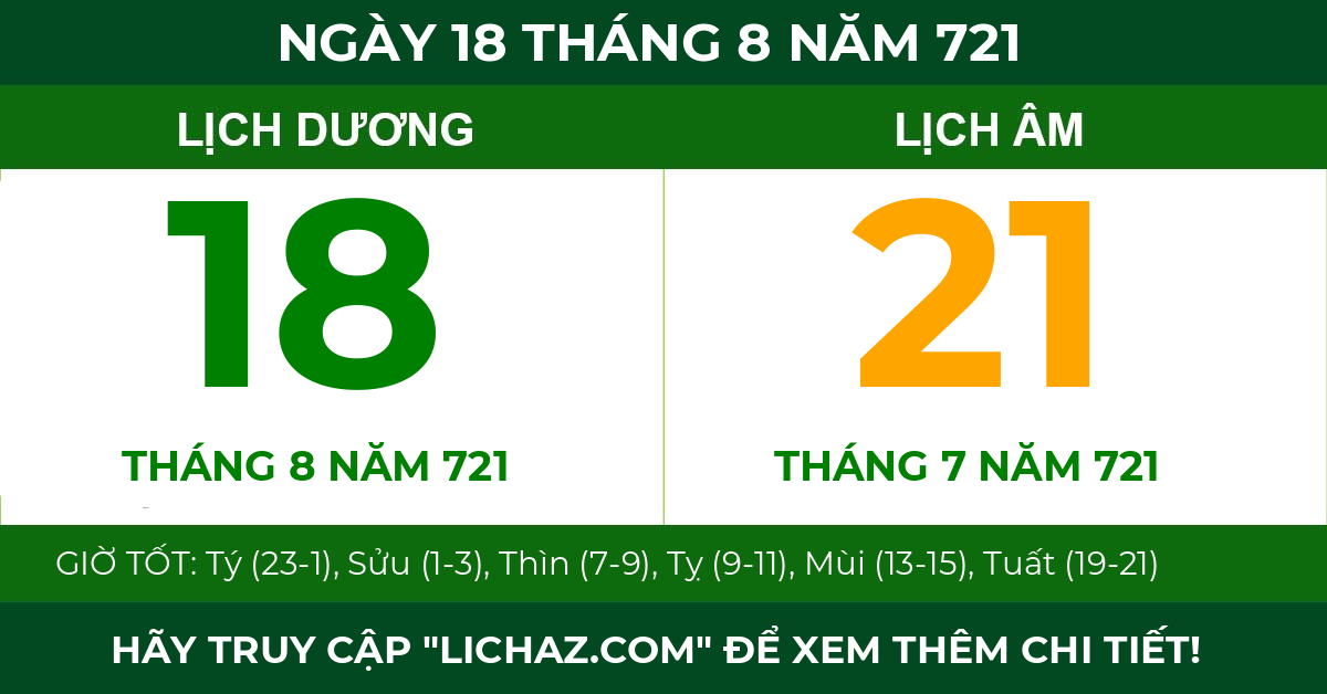 lịch âm ngày 18 tháng 8 năm 721
