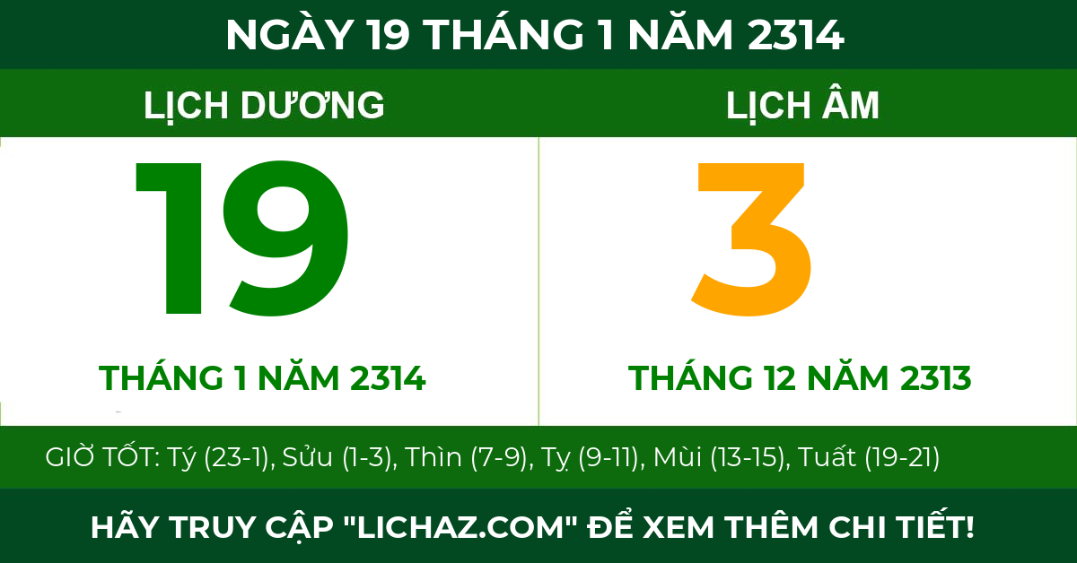 lịch âm ngày 19 tháng 1 năm 2314