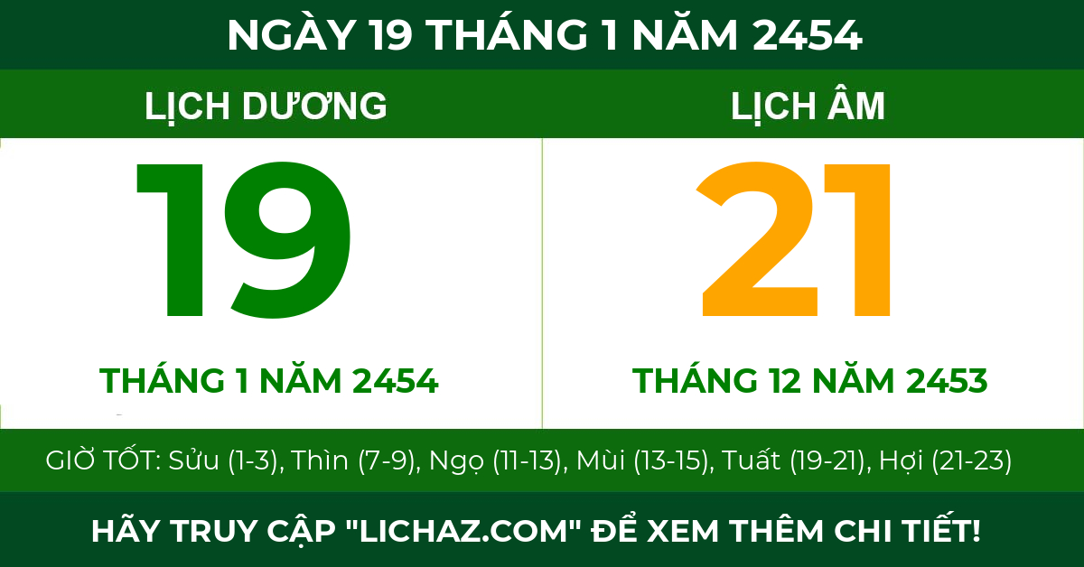 lịch âm ngày 19 tháng 1 năm 2454