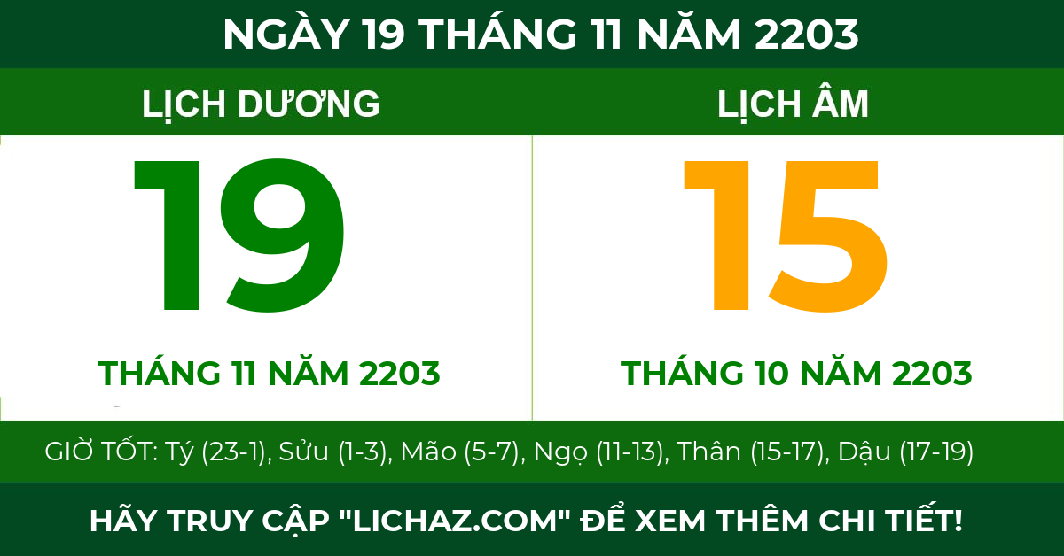 lịch âm ngày 19 tháng 11 năm 2203