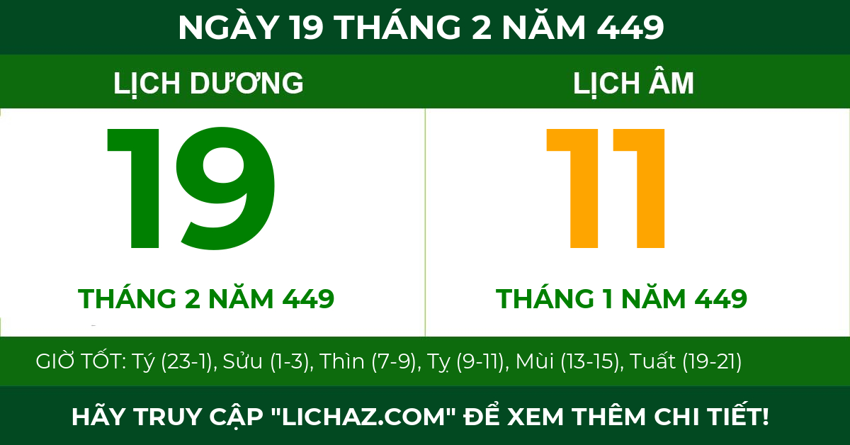 lịch âm ngày 19 tháng 2 năm 449
