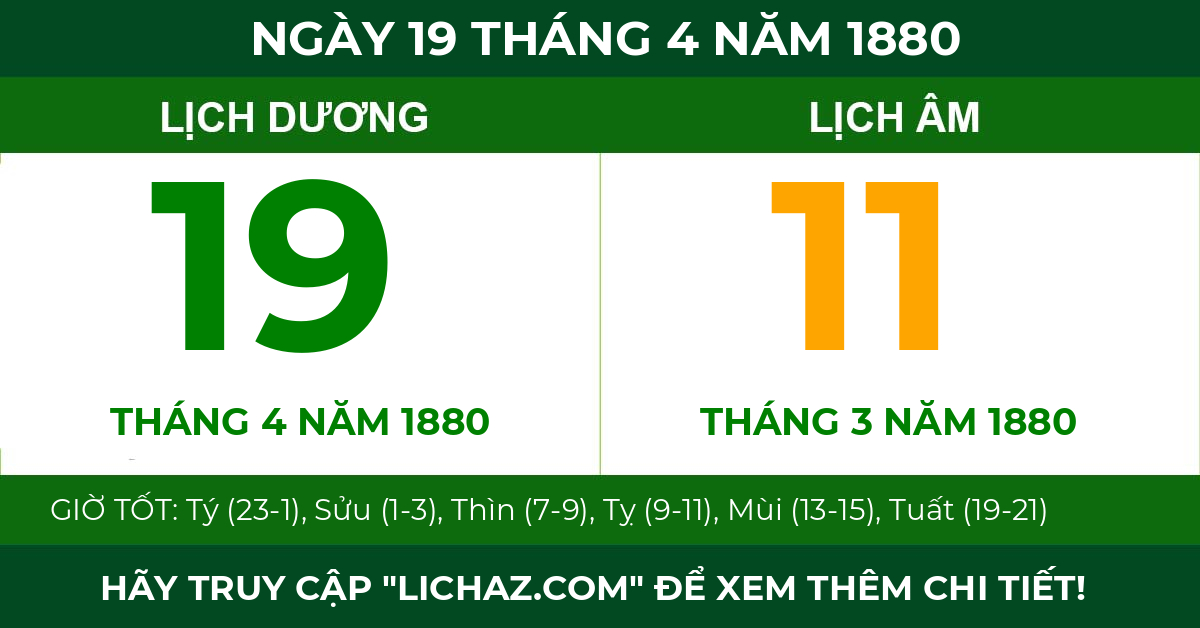 lịch âm ngày 19 tháng 4 năm 1880